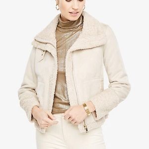 ANN TAYLOR Faux Shearling Jacket Size 0 (NWT)